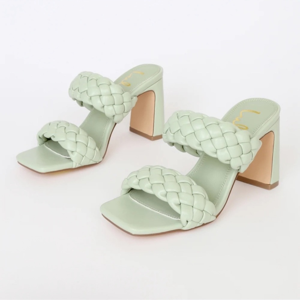 LULUS New. Never worn. Braided Mint Green Heeled Sandals